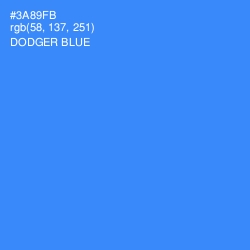 #3A89FB - Dodger Blue Color Image
